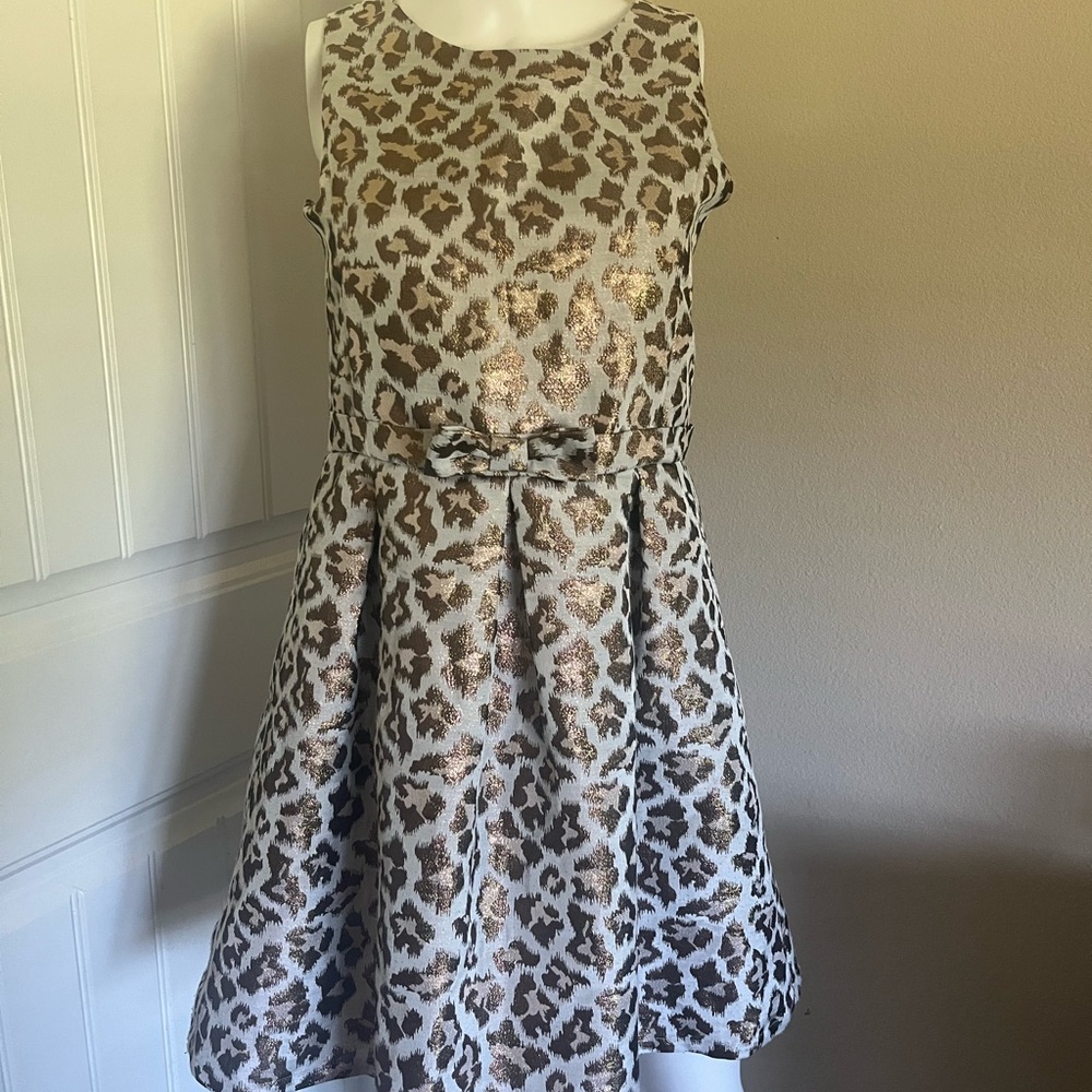 Y2K Leopard Print Bow Mini Dress